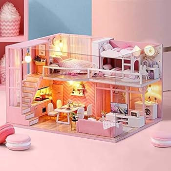 Amazon | Spilay ドールハウス ミニチュア 家具付き DIY ドール